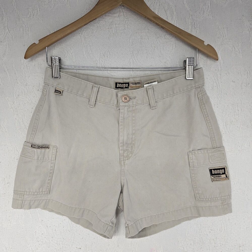 90s Bongo Khaki Cargo Shorts 7 Hiking Casual Bohemian Travel Outerwear Utility